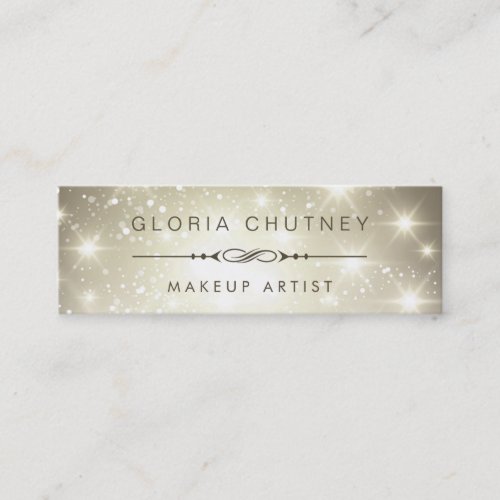Makeup Artist - Dazzle Sparkling Bokeh Glitter Double-Sided Mini Business Cards (Pack Of 20)