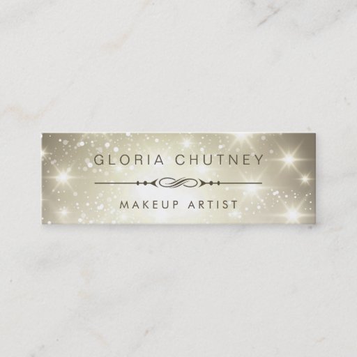 Customizable Makeup Artist - Dazzle Sparkling Bokeh Glitter Double-Sided Mini Business Cards (Pack Of 20)