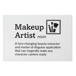 Makeup Artist Definition Set Life Decor 36" x 24" Faux Canvas Print