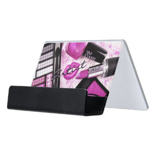 Makeup Artist Desk Business Card Holder