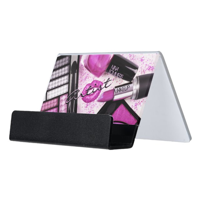 Makeup Artist Desk Business Card Holder (Angled Front)