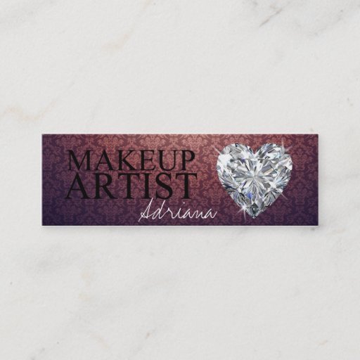 Customizable Makeup artist diamond business cards
