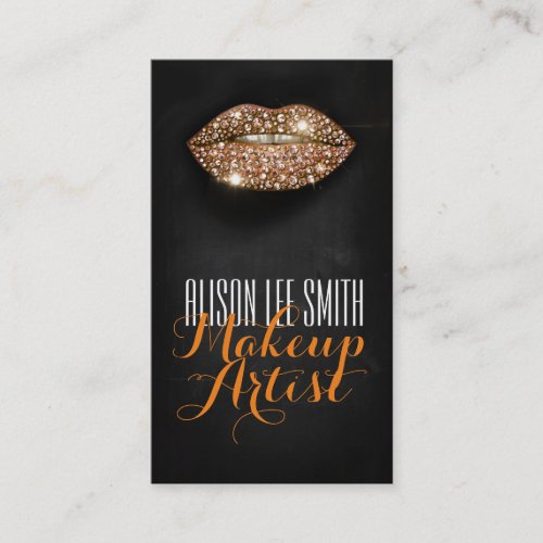 Makeup Artist/Diamonds Sparkle Lips Double-Sided Standard Business Cards (Pack Of 100)