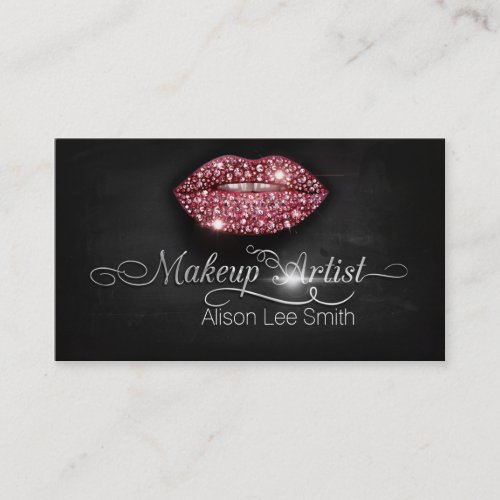 Makeup Artist/Diamonds Sparkle Lips Business Card