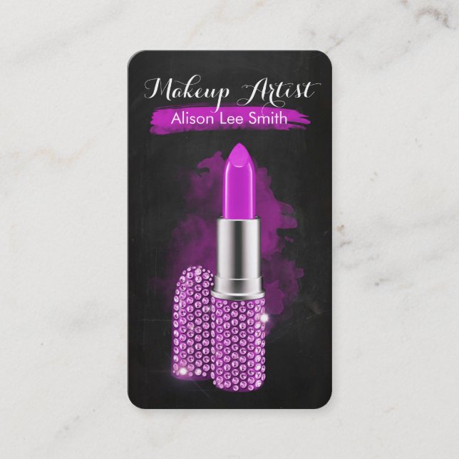 Makeup Artist/Diamonds Sparkle Lipstick Business Card (Front)