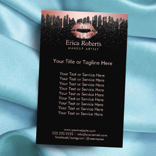 Makeup Artist Dripping Rose Gold Lips Beauty Salon Flyer
