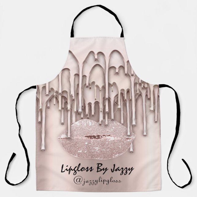 Makeup Artist Drips  Blush Drips Rose  Classic Apron (Front)
