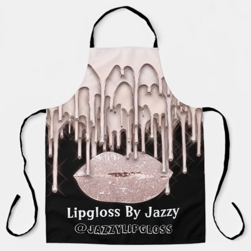 Makeup Artist Drips Kiss Lips Drips Rose 3DEffect Apron