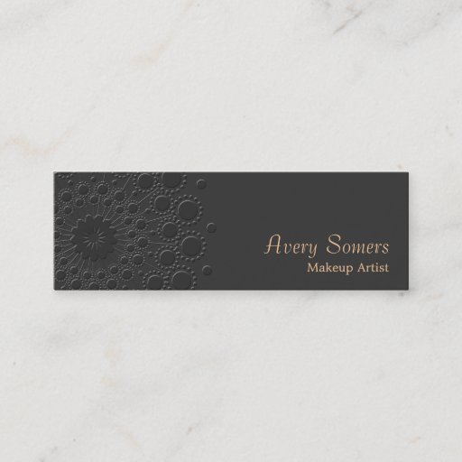 Customizable Makeup Artist Elegant Faux Embossed  Black Business Card