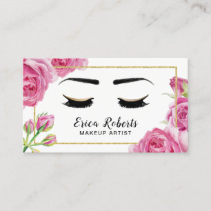 Makeup Artist Elegant Floral Salon Appointment Card
