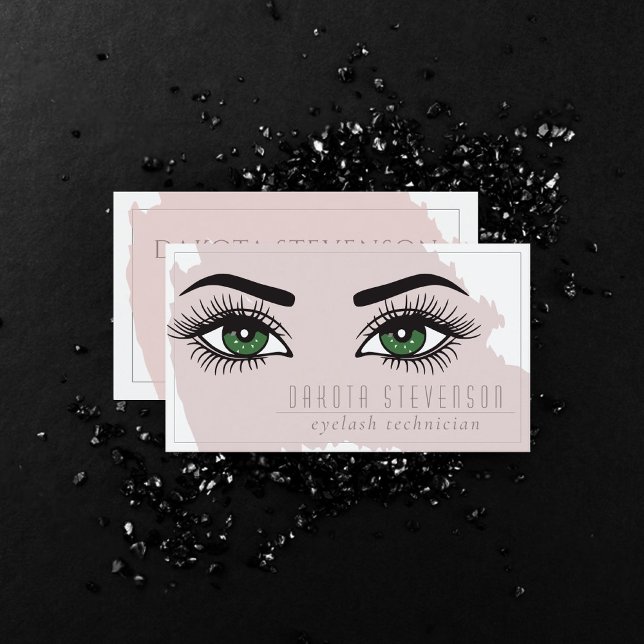 Makeup Artist | Elegant Green Eyes Light Skin Tone Business Card (Creator Uploaded)