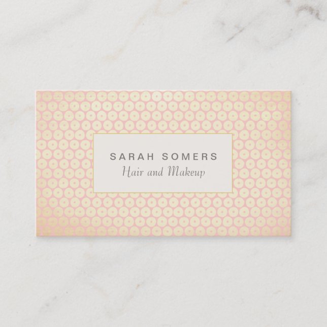 Makeup Artist Elegant Light Pink Pattern Business Card (Front)