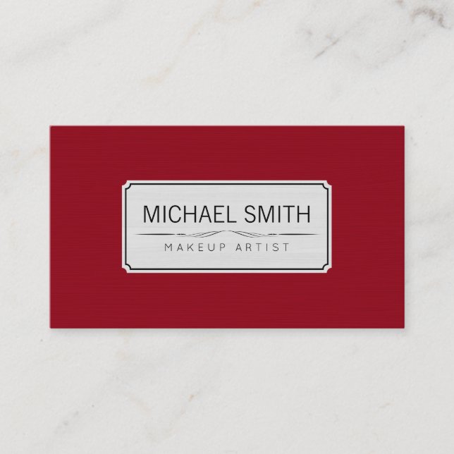 Makeup Artist Elegant Modern Brick Colors Business Card (Front)