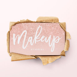 Makeup artist elegant typography blush rose gold business card