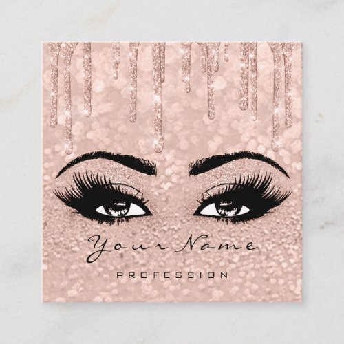 Makeup Artist Event Brows Glitter Eyelash Extensio Square Business Card