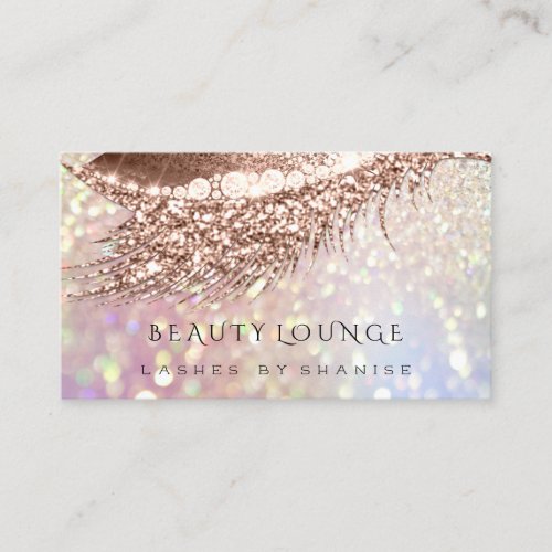 Makeup Artist Event Eyelash Rose Gold Glitter Appointment Card