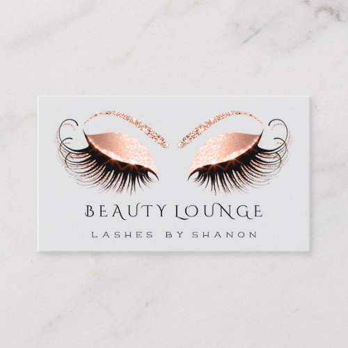 Makeup Artist Event Lash Rose Gold Coral Eyes Appointment Card