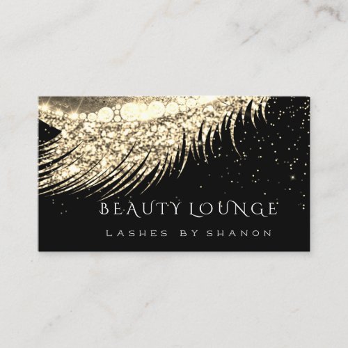 Makeup Artist Event Lash Stylist Gold  Black Spark Appointment Card