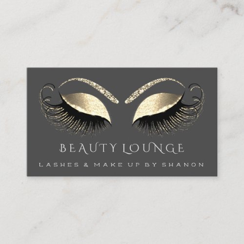 Makeup Artist Event Lashes Beauty Gold Gray Eyes Appointment Card