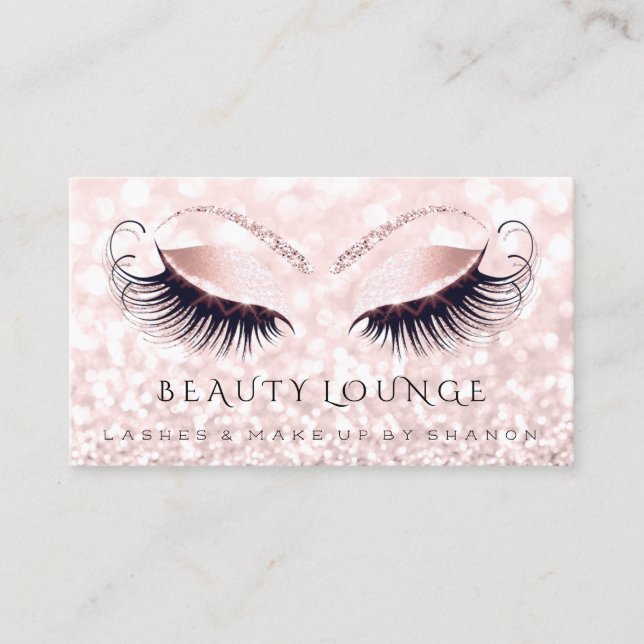 Makeup Artist Event Lashes Beauty Pink Gray Blush Appointment Card (Front)