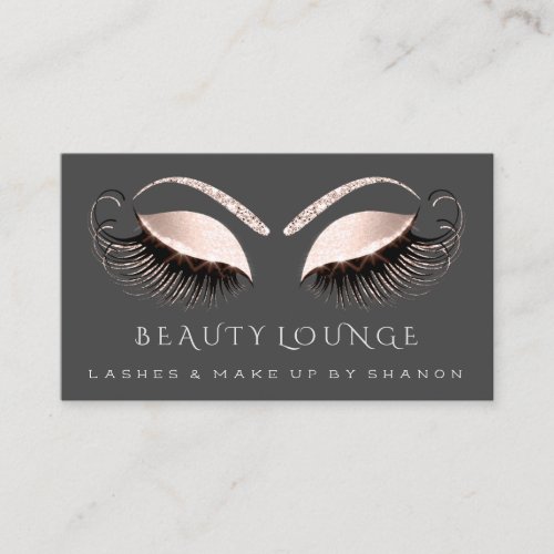 Makeup Artist Event Lashes Beauty Pink Gray Eyes Appointment Card