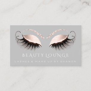 Makeup Artist Event Lashes Beauty Pink Grey Eyes Appointment Card