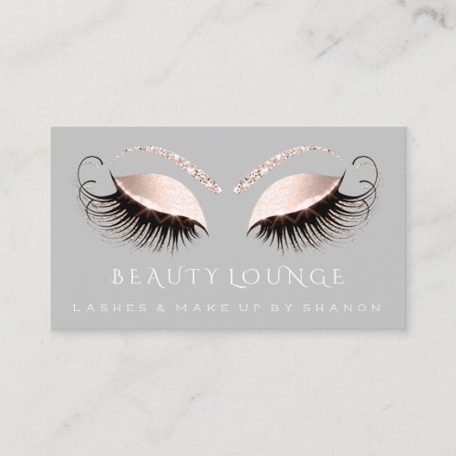 Makeup Artist Event Lashes Beauty Pink Grey Eyes Appointment Card