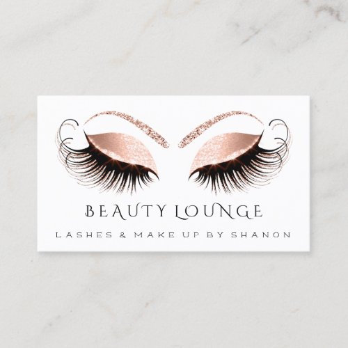 Makeup Artist Event Lashes Beauty Rose White Eyes Appointment Card