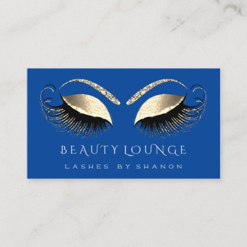 Makeup Artist Event Lashes Gold Royal Blue  Eyes Appointment Card