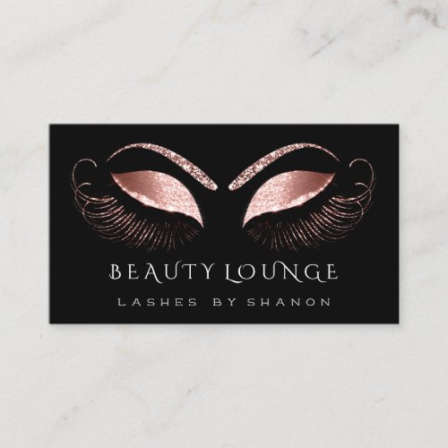 Makeup Artist Event Lashes Rose Black Coral Eyes Appointment Card