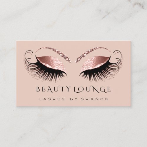 Makeup Artist Event Lashes Rose Blush Coral Eyes Appointment Card