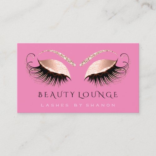 Makeup Artist Event Lashes Rose Pink Coral  Eyes Appointment Card