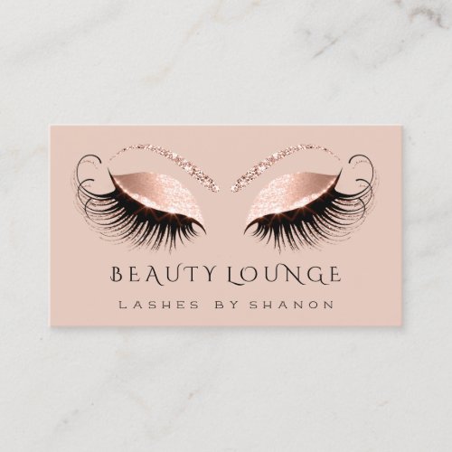 Makeup Artist Event Lashes Rose Skinny Coral Eyes Appointment Card