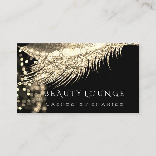 Makeup Artist Event Lashes Stylist Gold Black Appointment Card