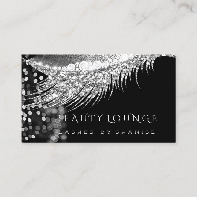 Makeup Artist Event Lashes Stylist Gray Black Appointment Card (Front)