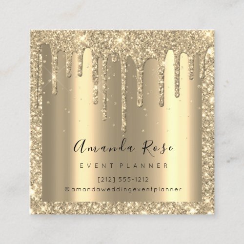 Makeup Artist Event Planner Champagne Gold  Drips Appointment Card