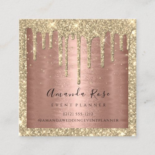 Makeup Artist Event Planner Faux Gold Drips Rose Appointment Card