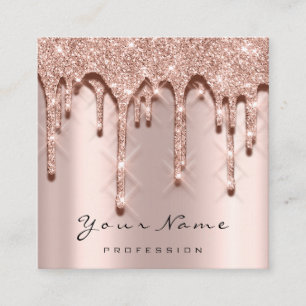 Makeup Artist Event Planner Glitter 3D Effect Square Business Card