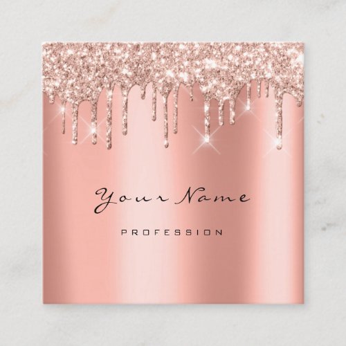 Makeup Artist Event Planner Glitter Coral Square Square Business Card
