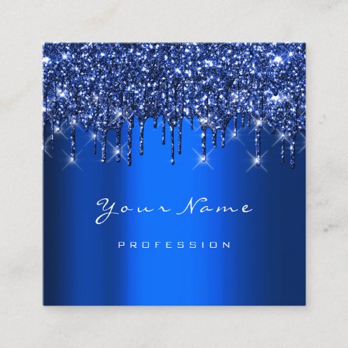 Makeup Artist Event Planner Glitter Navy Royal Square Business Card