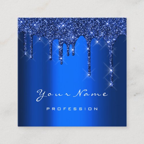 Makeup Artist Event Planner Glitter Navy Spark Square Business Card