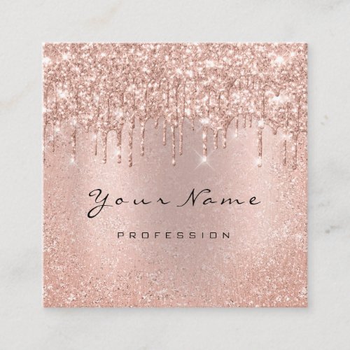 Makeup Artist Event Planner Glitter Royal Drips Square Business Card