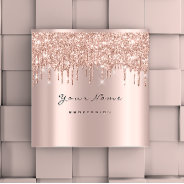 Makeup Artist Event Planner Glitter Spark Event Square Business Card at Zazzle