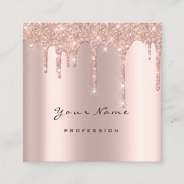 Makeup Artist Event Planner Glitter Sparkly Square Square Business Card (Front)