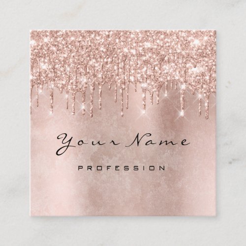 Makeup Artist Event Planner Rose Drips Powder Square Business Card
