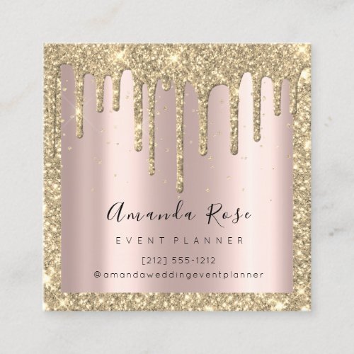 Makeup Artist Event Planner Sepia Gold Drip Rose Appointment Card