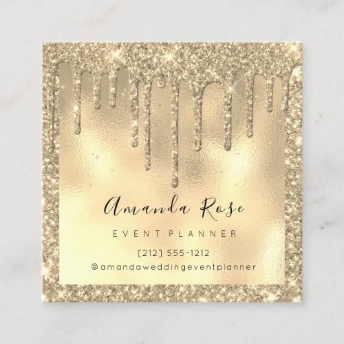 Makeup Artist Event Planner Sepia Gold Drip Spark Appointment Card