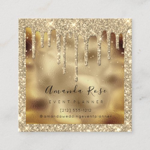 Makeup Artist Event Planner Sepia Gold Drips Spark Appointment Card