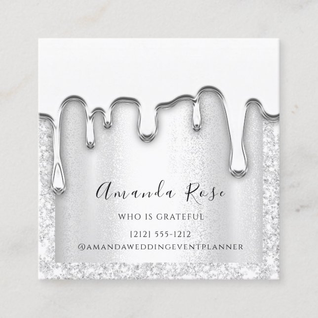 Makeup Artist Event Planner Silver Gray Passion Appointment Card (Front)