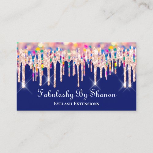 Makeup Artist Event Wedding Navy Unicorn Holograph Business Card